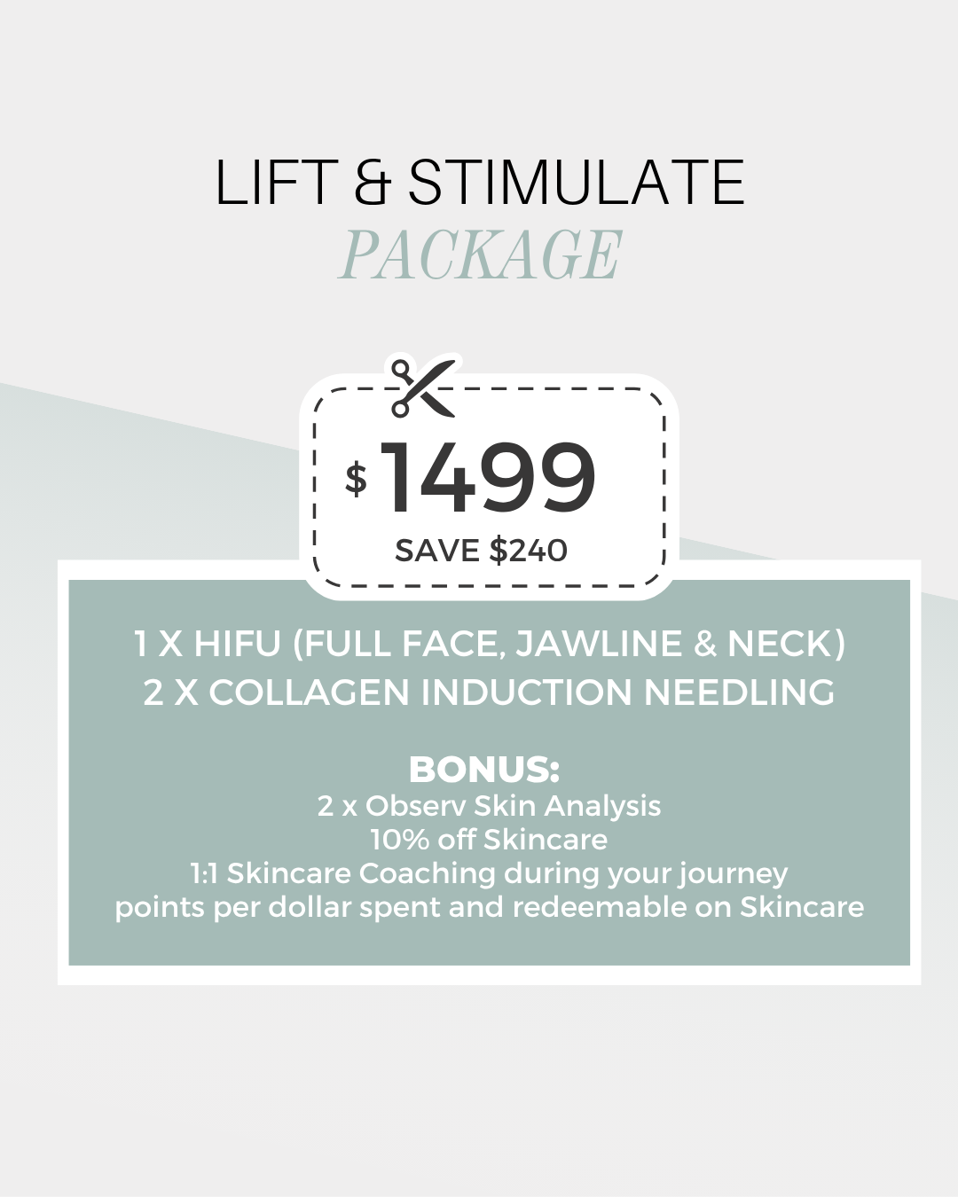 Lift & Stimulate Package (HIFU + Skin Needling)