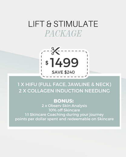 Lift & Stimulate Package (HIFU + Skin Needling)